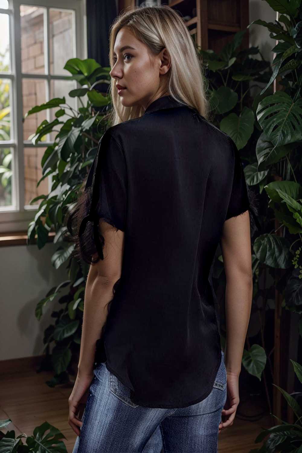 women s blouses loose solid belted long sleeve blouse 111391