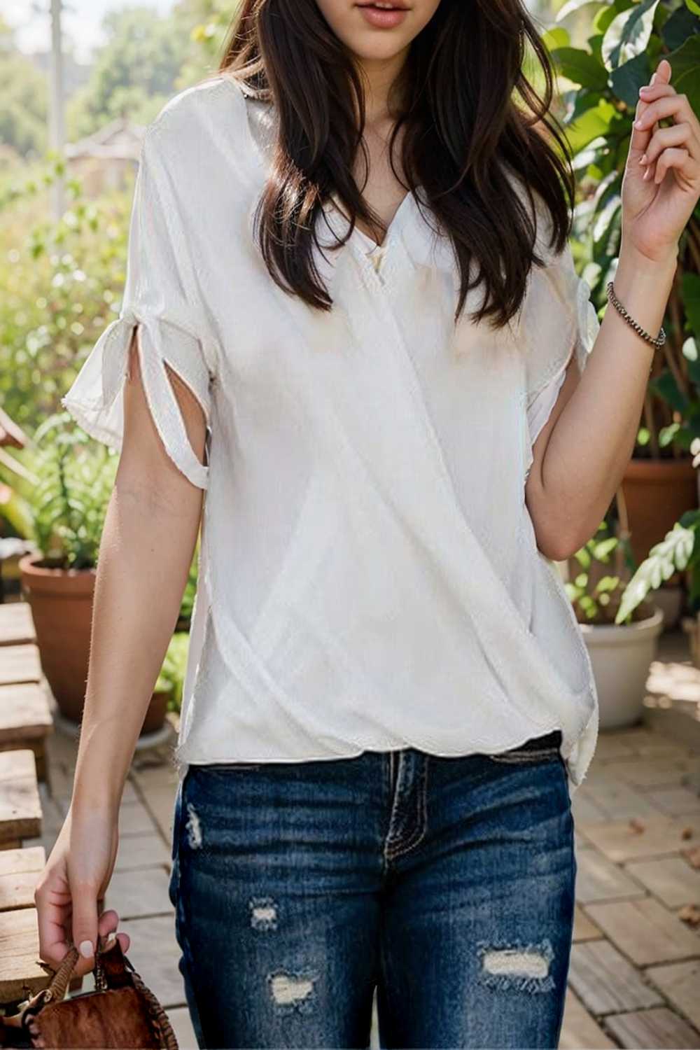women s blouses loose solid belted long sleeve blouse 110754