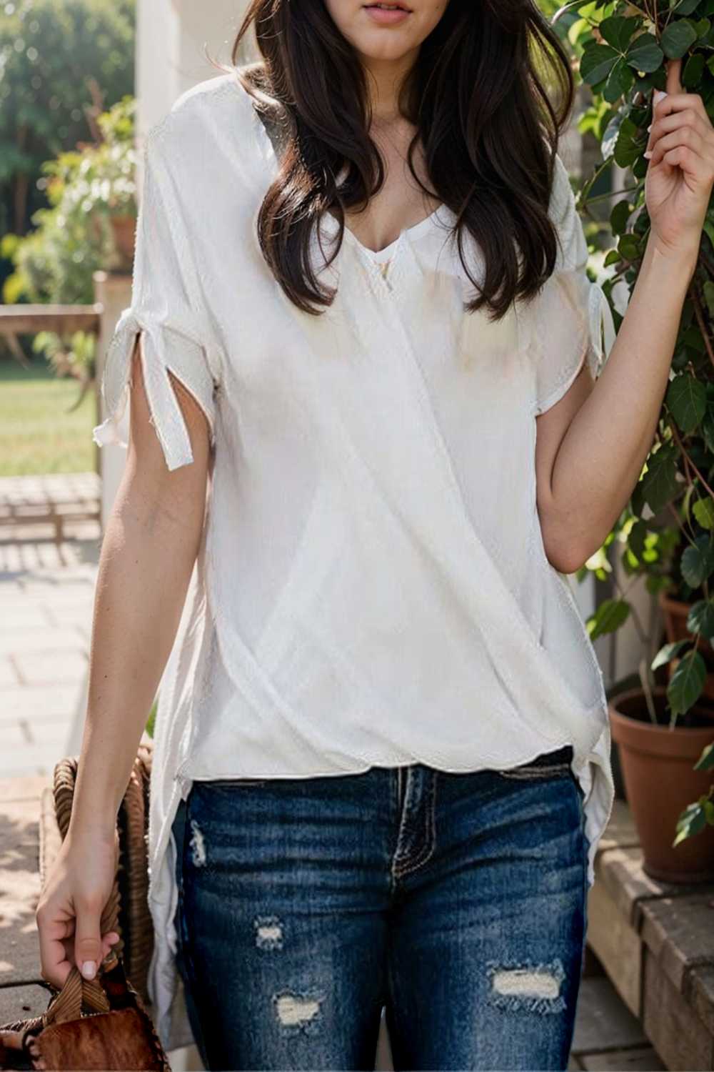 women s blouses loose solid belted long sleeve blouse 109288