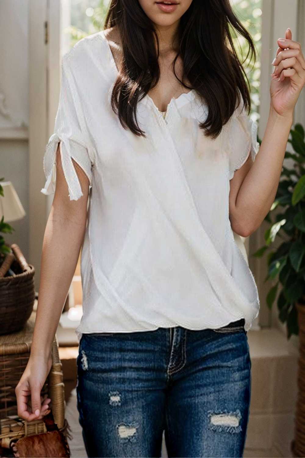women s blouses loose solid belted long sleeve blouse 110742
