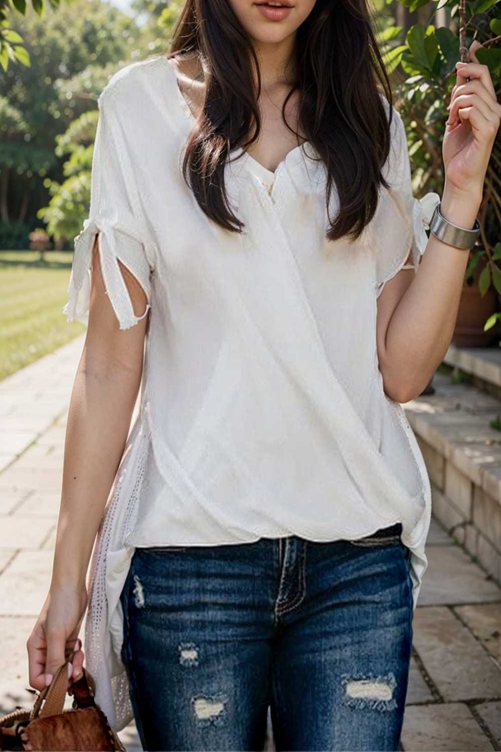 women s blouses loose solid belted long sleeve blouse 110741