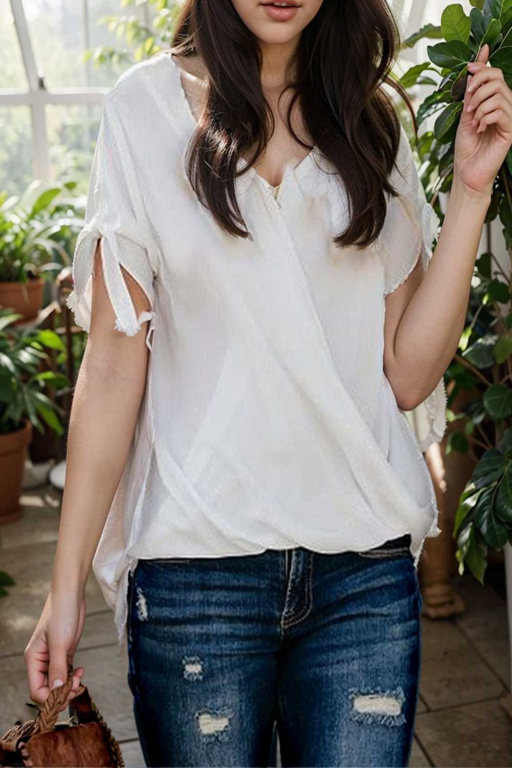 women s blouses loose solid belted long sleeve blouse 110739