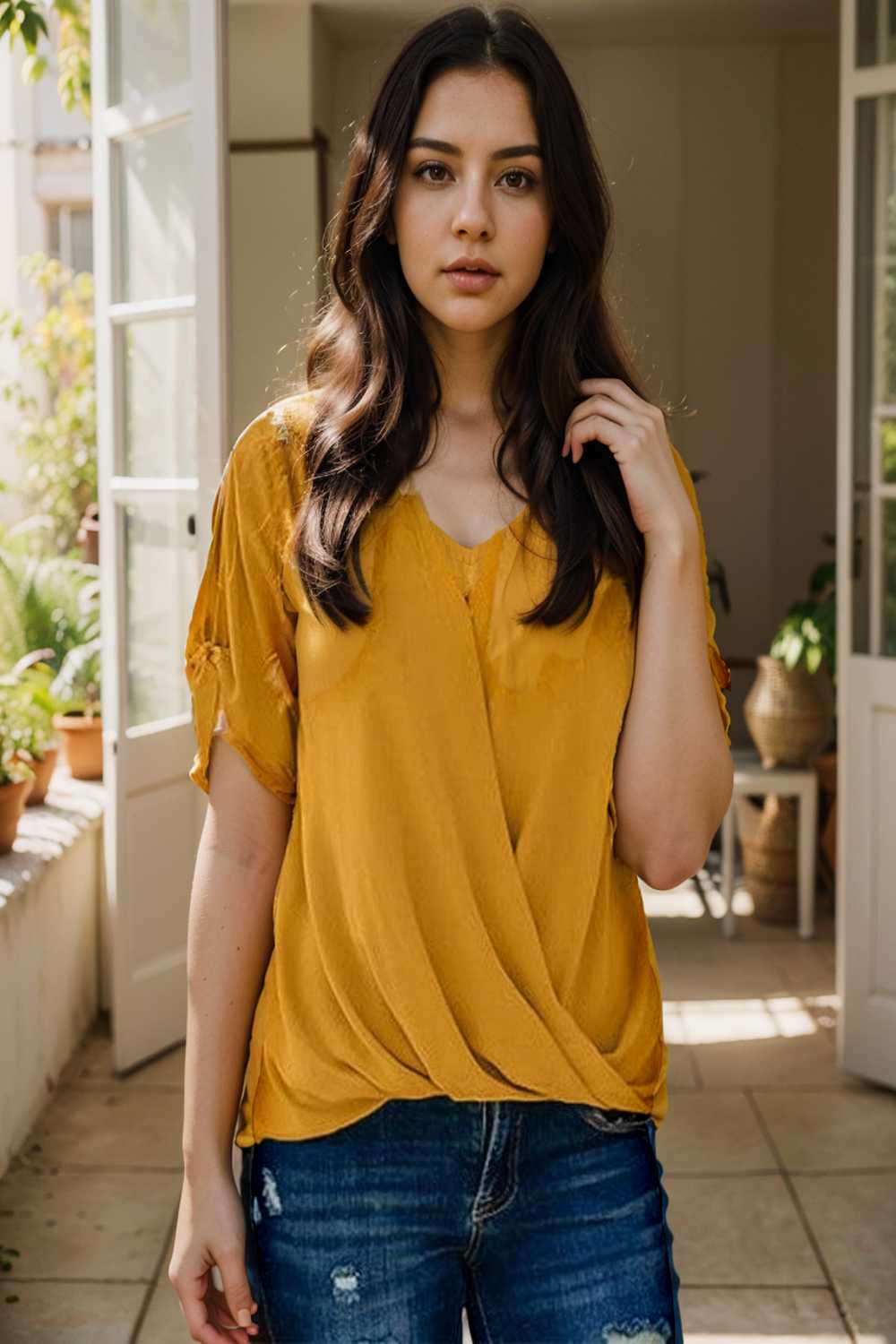 women s blouses loose solid belted long sleeve blouse 110719