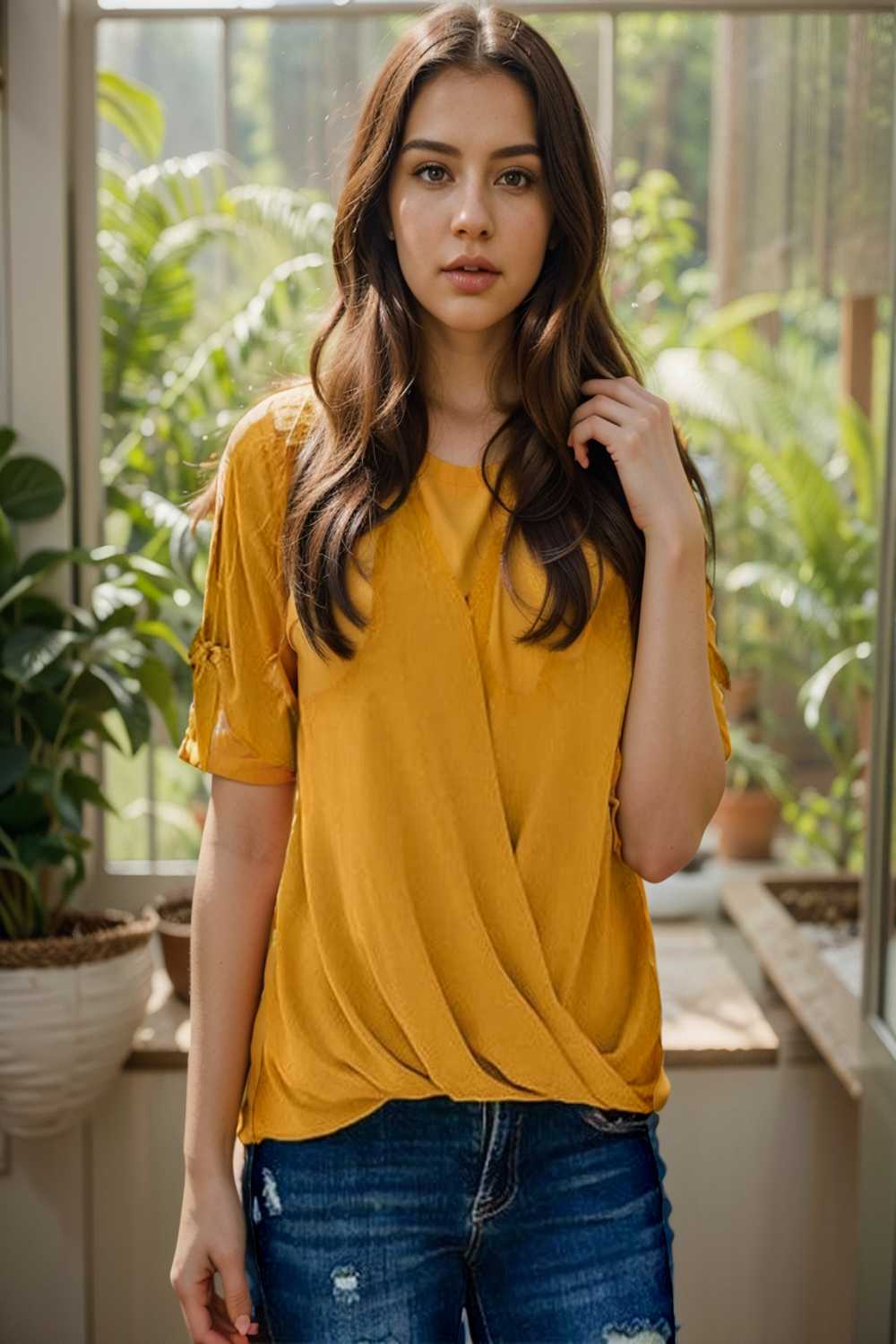 women s blouses loose solid belted long sleeve blouse 110716