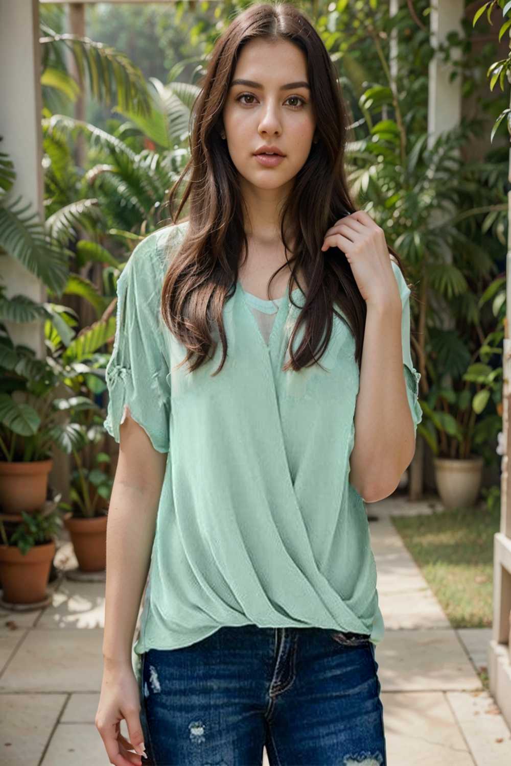 women s blouses loose solid belted long sleeve blouse 110712