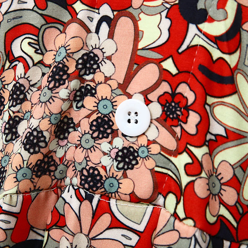 Women's Casual Dress Shift Dress Floral Ditsy Floral Ruched Print Split Neck Midi Dress Classic Daily Vacation Half Sleeve Summer Spring