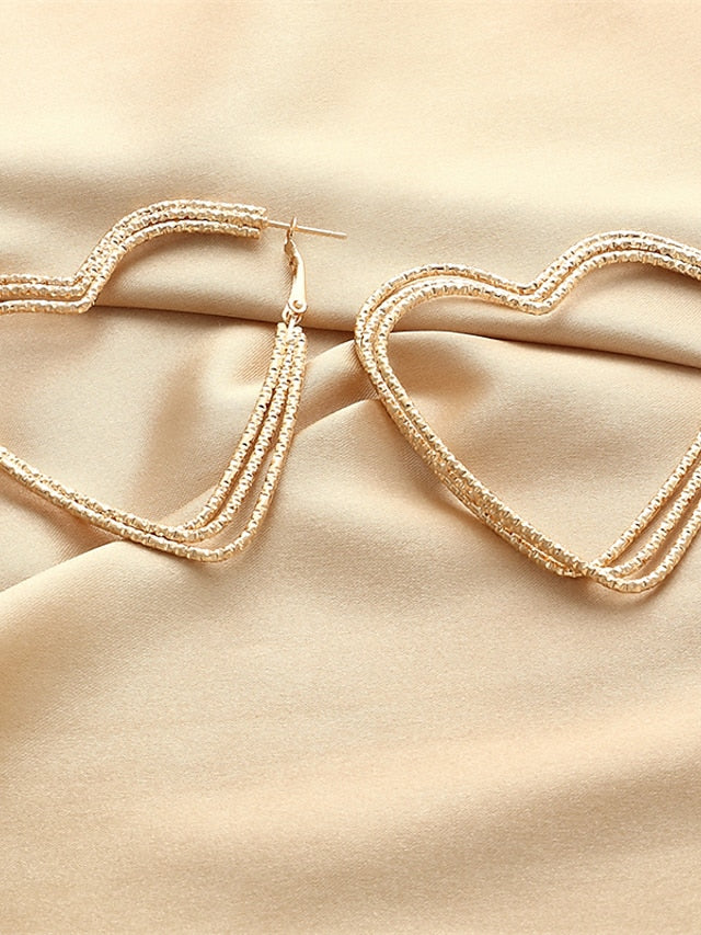 Women's Earrings Chic & Modern Party Heart Earring / Party Evening / Gold / Fall / Winter / Spring - LuckyFash™