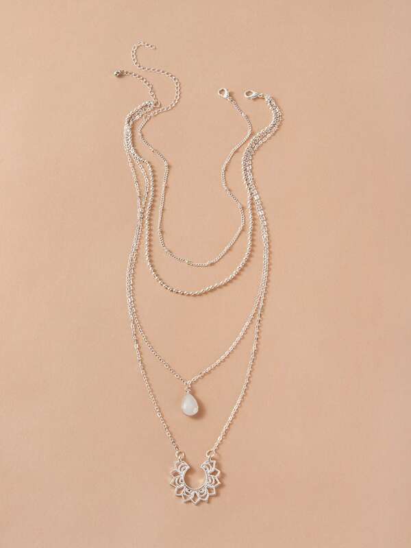 2pcs Waterdrop & Flower Pendant Necklace - LuckyFash™