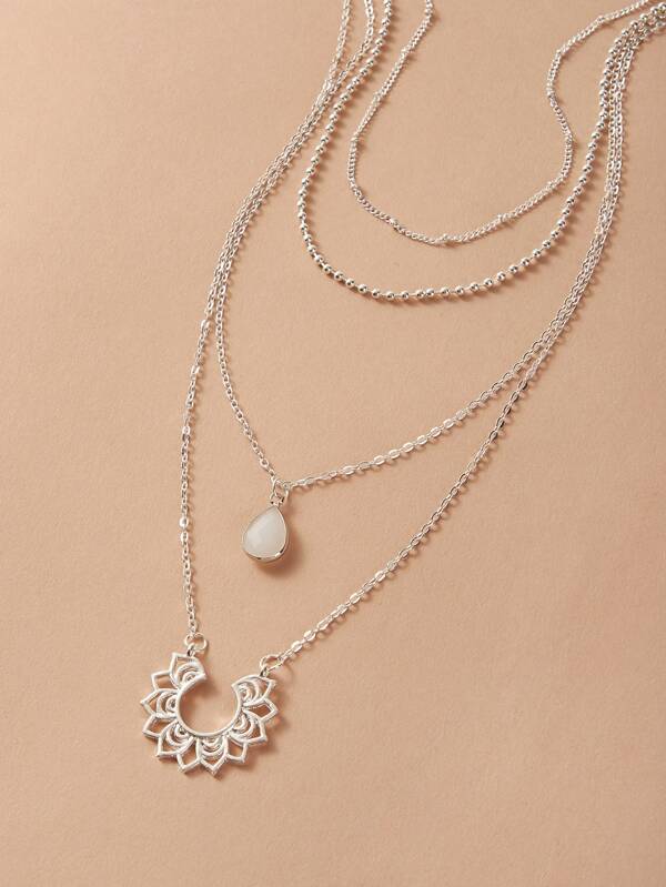 2pcs Waterdrop & Flower Pendant Necklace - LuckyFash™