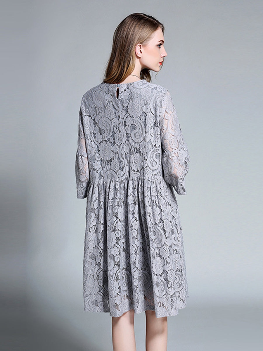 Dresses Temperament Lace Loose Midi Dress - LuckyFash™