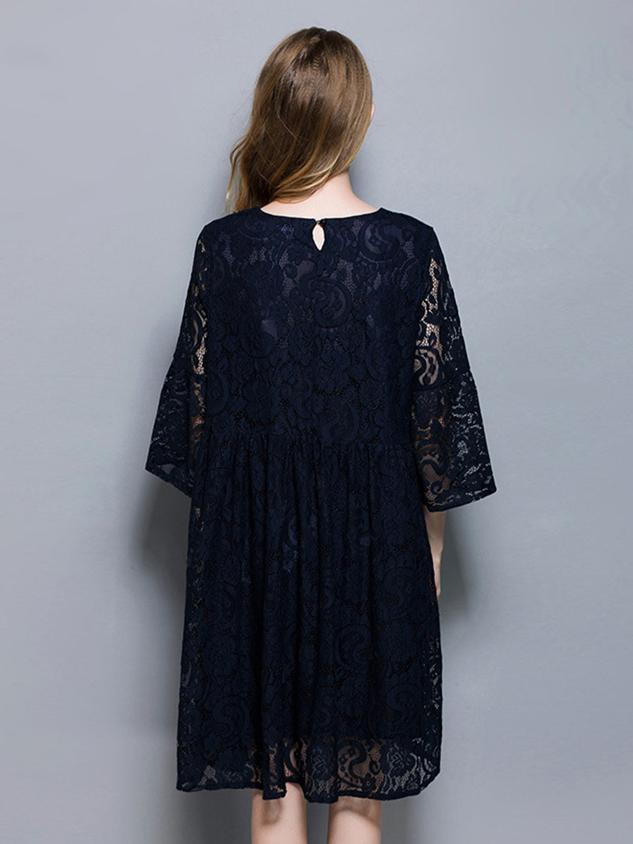 Dresses Temperament Lace Loose Midi Dress - LuckyFash™