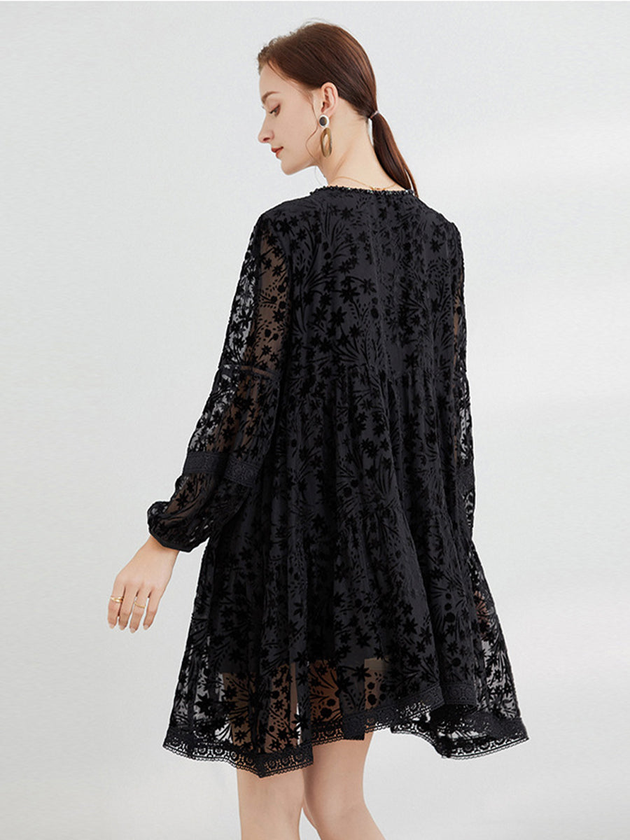 Dresses Velvet Burnished Fashion Temperament Mini Dress - LuckyFash™