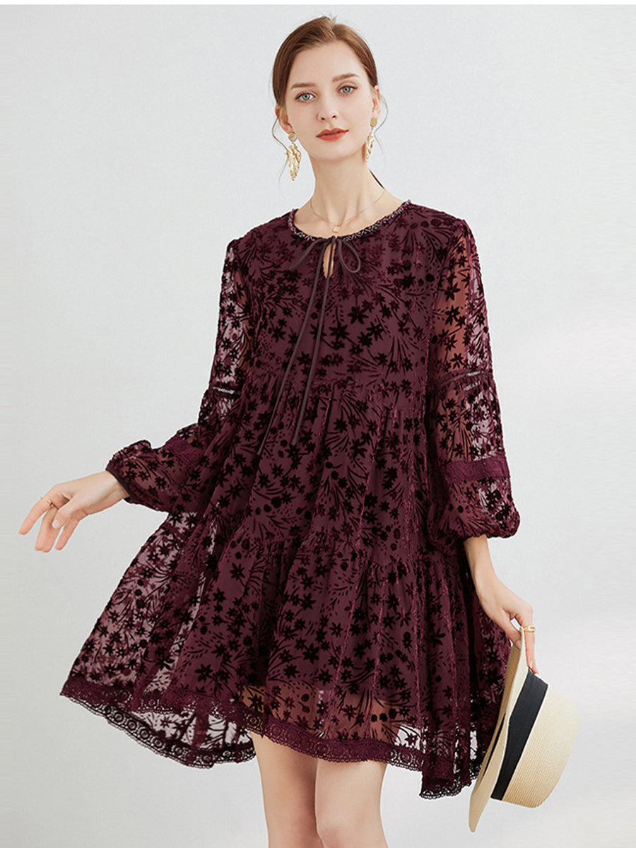 Dresses Velvet Burnished Fashion Temperament Mini Dress - LuckyFash™