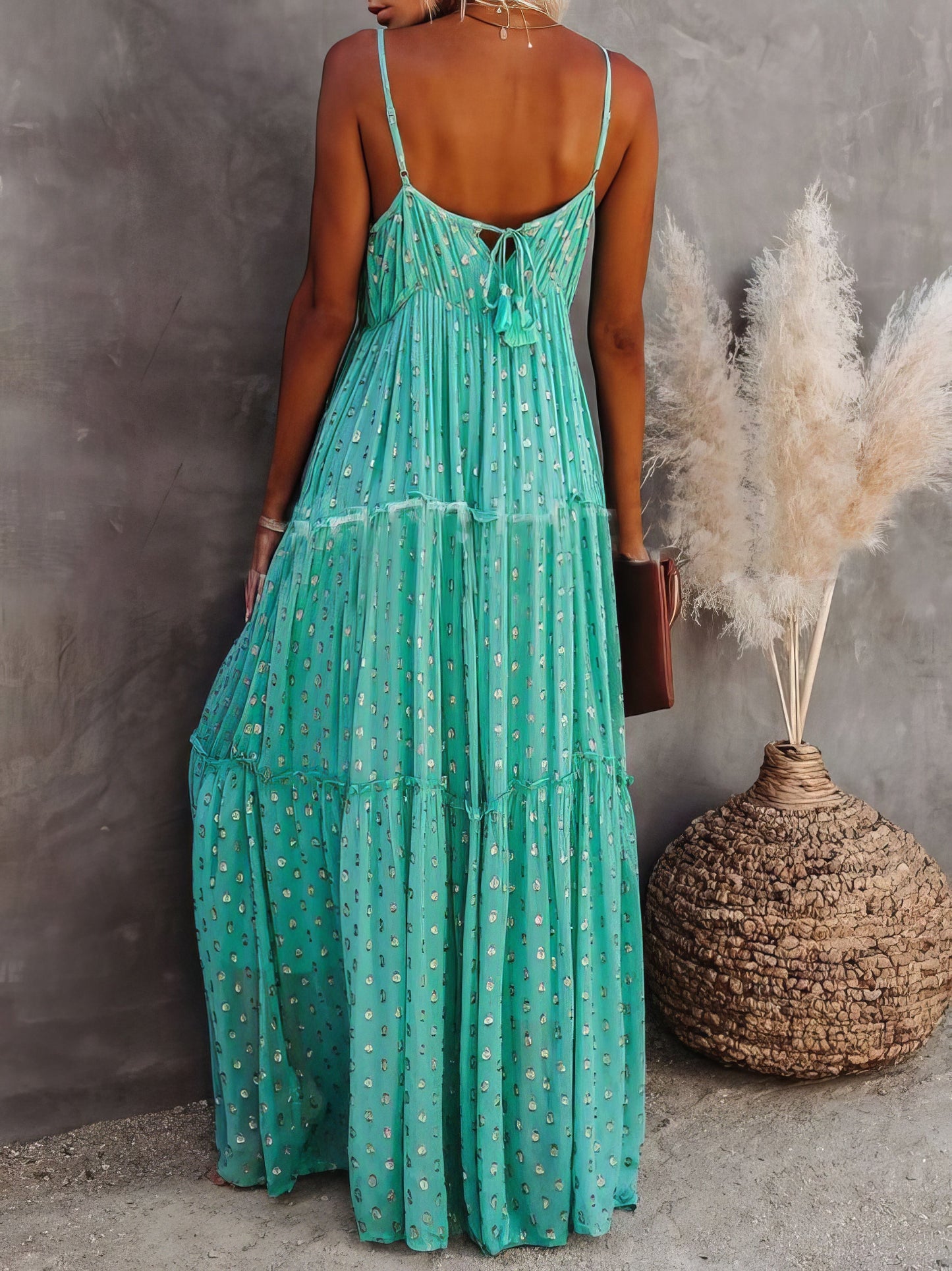 Dresses Leopard Dot Sling V-Neck Sleeveless Dress - LuckyFash™