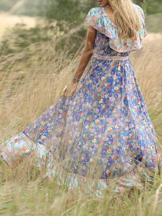 Bohemian Short-sleeved Print Dress - LuckyFash™