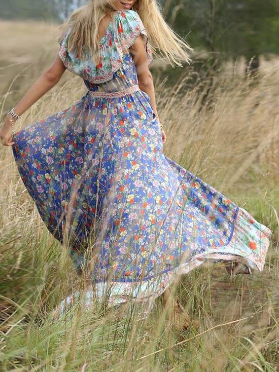 Bohemian Short-sleeved Print Dress - LuckyFash™