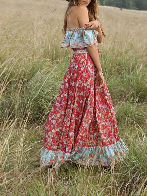 Bohemian Short-sleeved Print Dress - LuckyFash™
