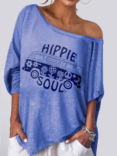 Car Print Middle-sleeve Casual T-shirt - LuckyFash™