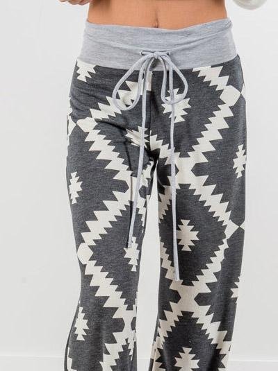 Casual Lace-Up Polygon Pattern Pants - LuckyFash™