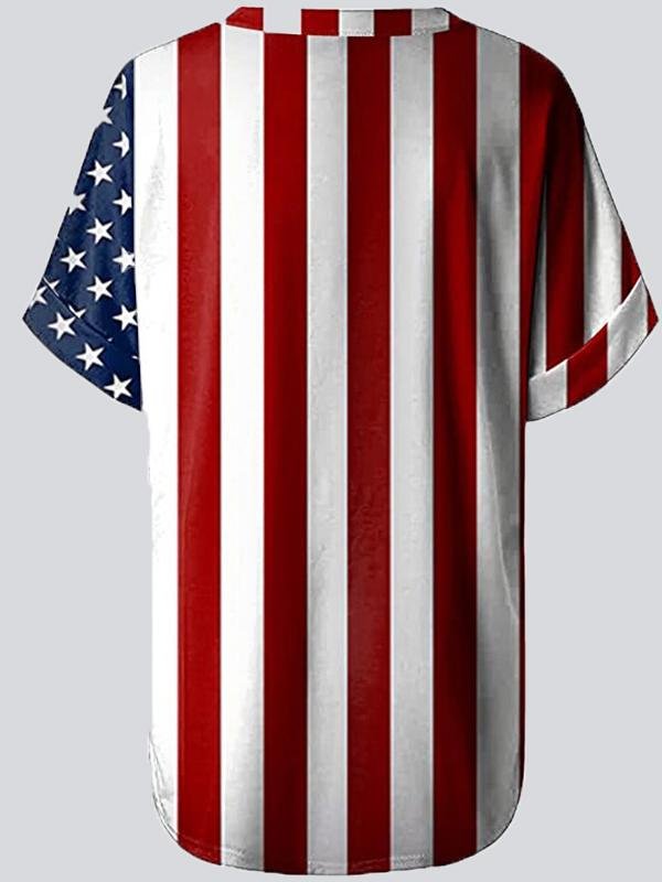 Casual Print V Neck Short Sleeve T-shirt - LuckyFash™