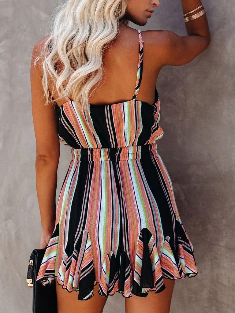 Chiffon Print Sleeveless Ruffle Dress - LuckyFash™