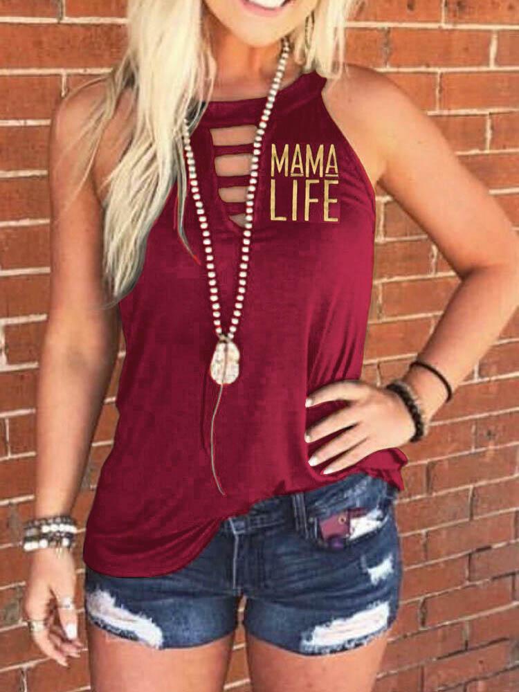Crew Neck Letter Print Vest - LuckyFash™