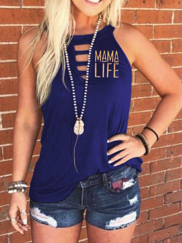 Crew Neck Letter Print Vest - LuckyFash™