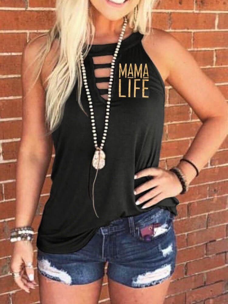 Crew Neck Letter Print Vest - LuckyFash™