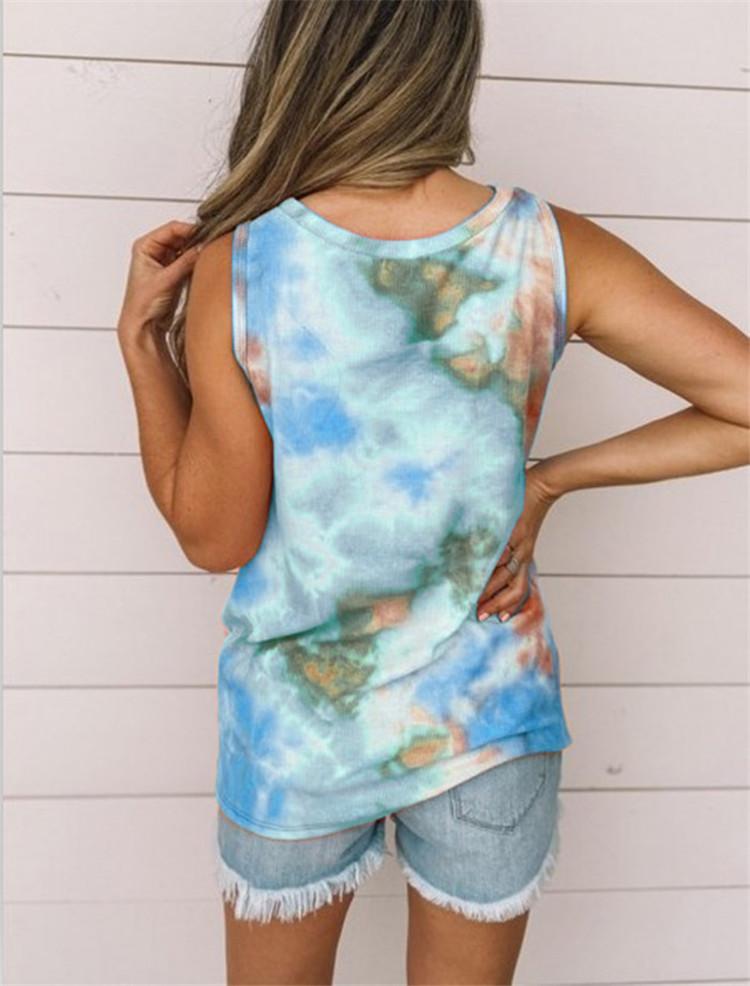 Crew Neck Tie-dye Twist Vest - LuckyFash™