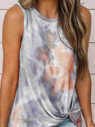 Crew Neck Tie-dye Twist Vest - LuckyFash™