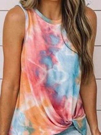 Crew Neck Tie-dye Twist Vest - LuckyFash™