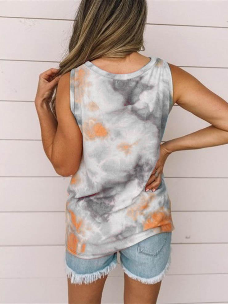 Crew Neck Tie-dye Twist Vest - LuckyFash™