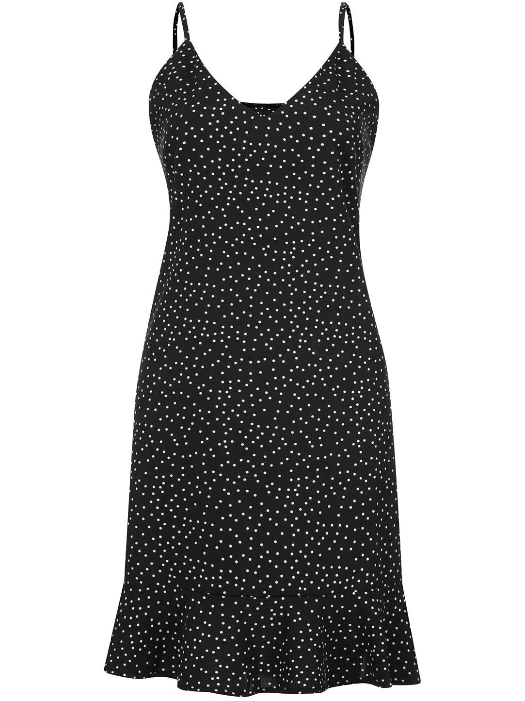 Deep V-Neck Sleeveless Print Mini Dress - LuckyFash™