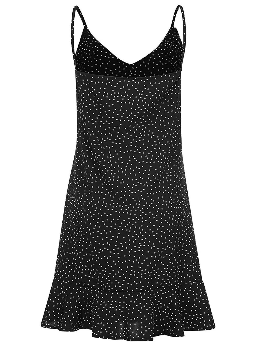 Deep V-Neck Sleeveless Print Mini Dress - LuckyFash™