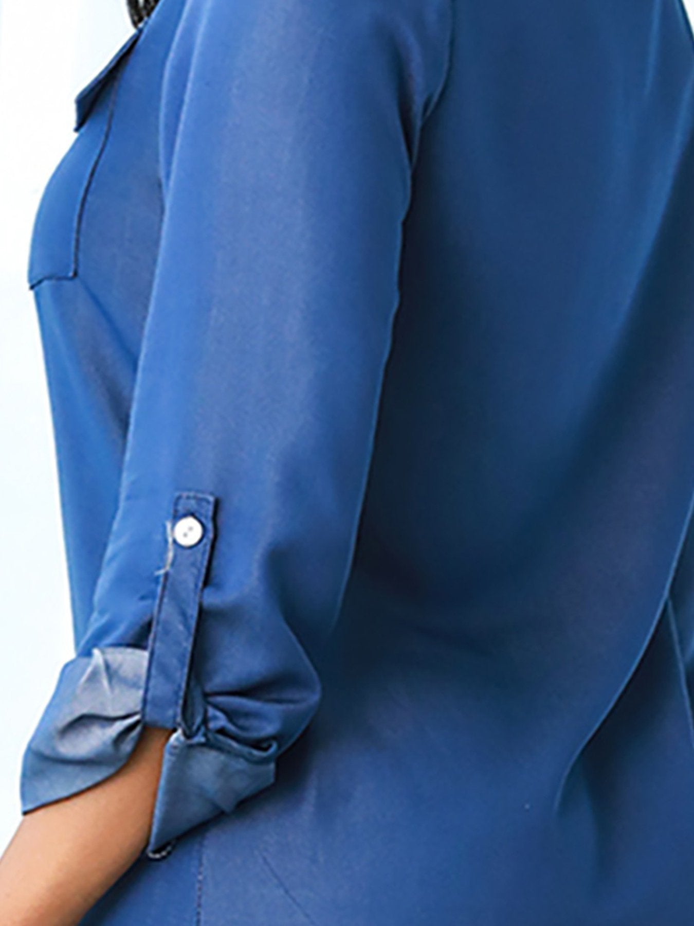 Denim Button Through Slit Shirt Dress - LuckyFash™