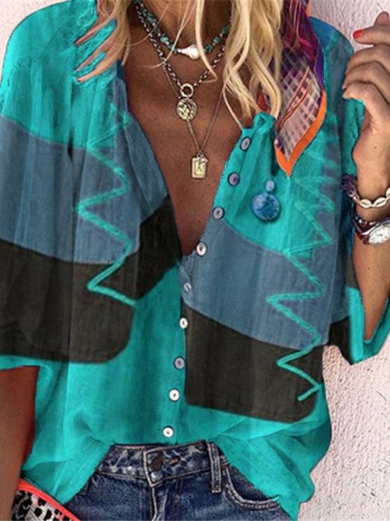 Fashion Printed Button-up Shirt - LuckyFash™