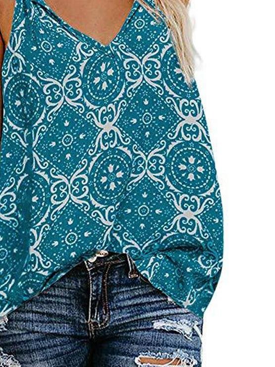Fashion Printed Suspender V-neck Tank Tops - LuckyFash™