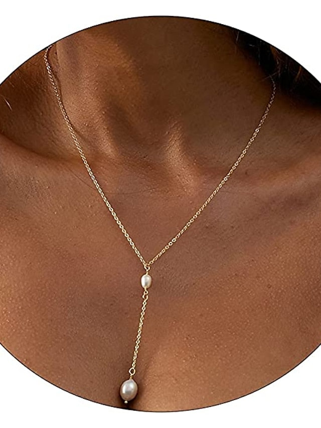 1PC Necklace 14K Gold Plated Zircon Y Lariat Necklaces Long Drop CZ Pendant Y Necklace for Women Dainty Diamond Chain Necklace Fashion Jewelry for Women - LuckyFash™