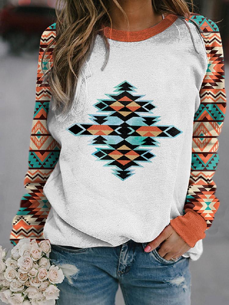 Women's T-Shirts Long Sleeve Printed Round Neck T-Shirts - LuckyFash™