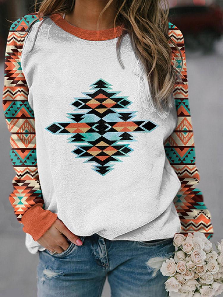 Women's T-Shirts Long Sleeve Printed Round Neck T-Shirts - LuckyFash™