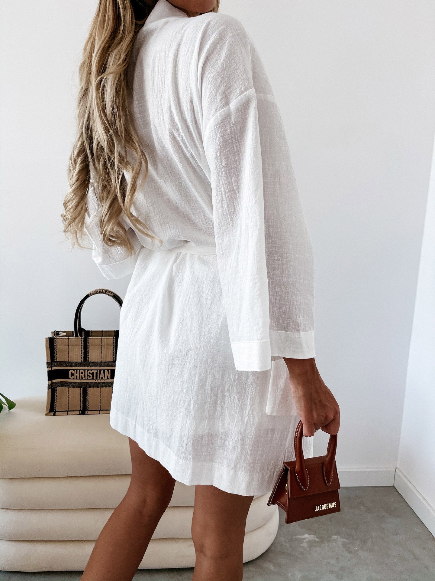 Women's Dresses Loose Long Sleeve Belted Shirt Dress - LuckyFash™