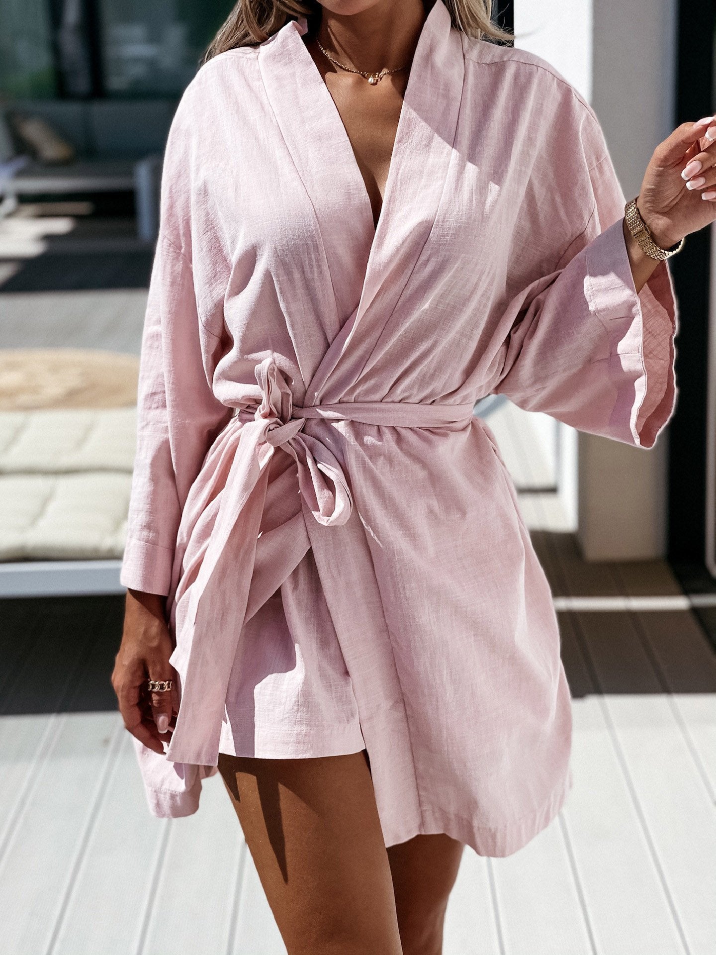Women's Dresses Loose Long Sleeve Belted Shirt Dress - LuckyFash™