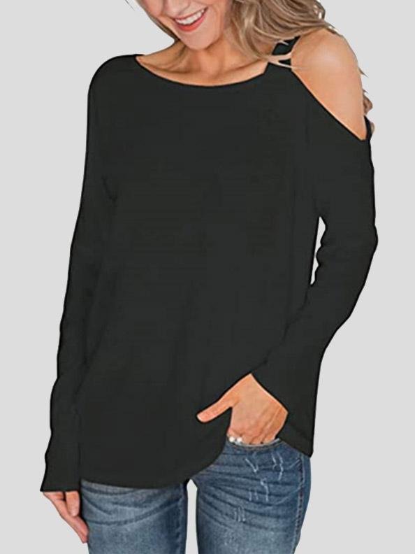 Women's T-Shirts Off The Shoulder Fashion Long Sleeve T-Shirt - LuckyFash™