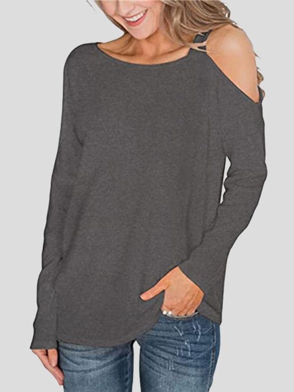 Women's T-Shirts Off The Shoulder Fashion Long Sleeve T-Shirt - LuckyFash™