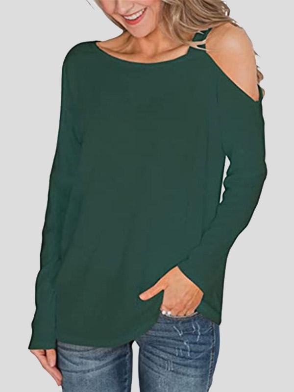 Women's T-Shirts Off The Shoulder Fashion Long Sleeve T-Shirt - LuckyFash™