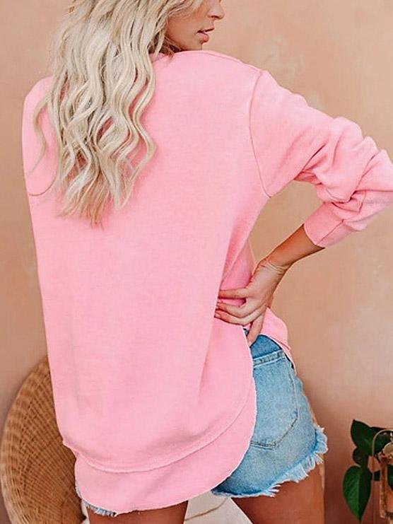Women's T-Shirts Solid Long Sleeve Pullover T-Shirts - LuckyFash™
