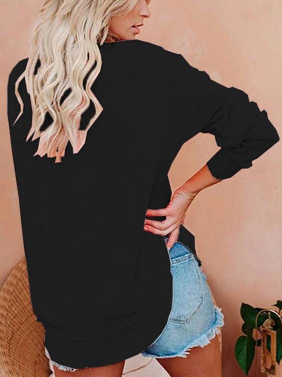 Women's T-Shirts Solid Long Sleeve Pullover T-Shirts - LuckyFash™