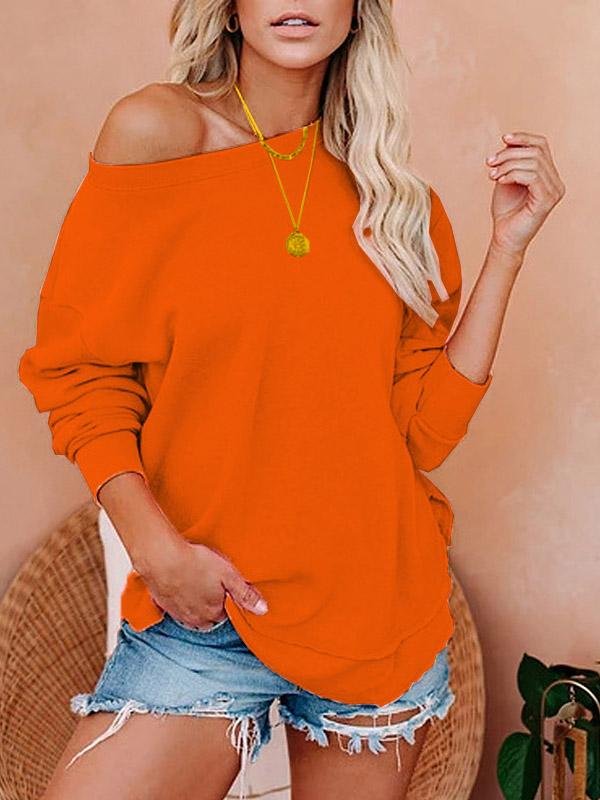 Women's T-Shirts Solid Long Sleeve Pullover T-Shirts - LuckyFash™
