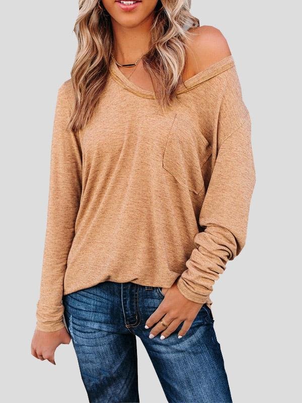 Women's T-Shirts V-Neck Pocket Casual T-Shirts - LuckyFash™