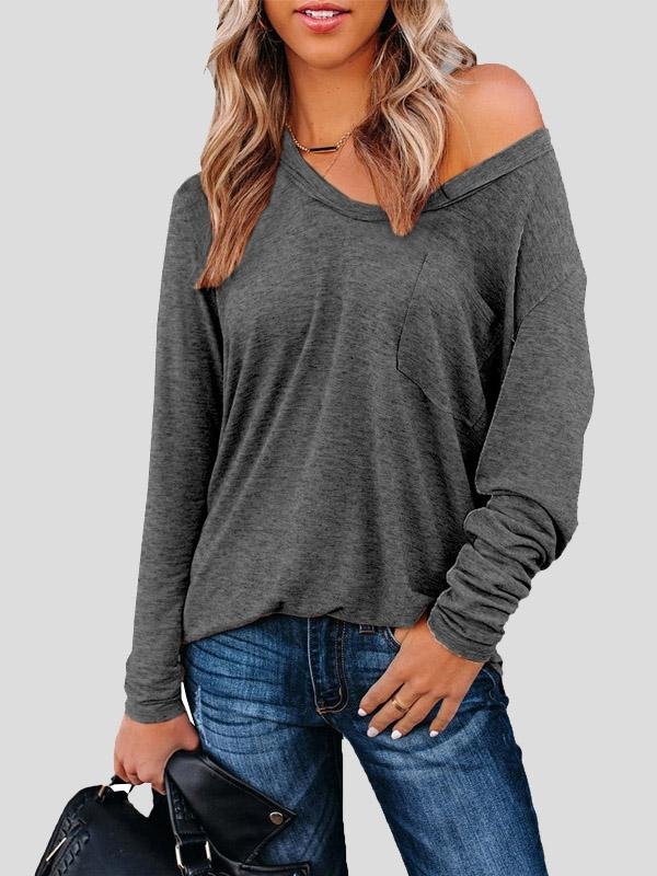 Women's T-Shirts V-Neck Pocket Casual T-Shirts - LuckyFash™